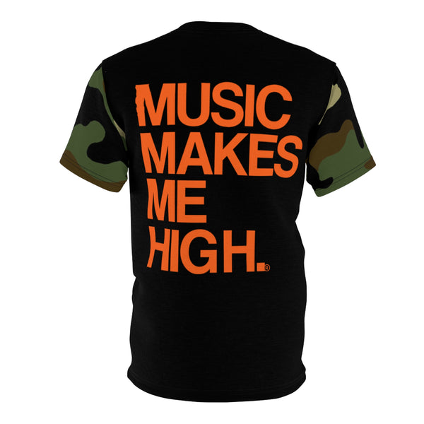 MMMH Unisex T-Shirt: Camo Sleeves/Black | Orange