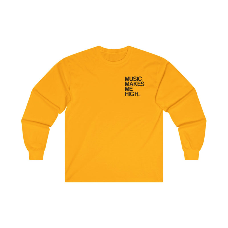 MMMH Unisex Long Sleeve Tee: Gold | Black Lettering