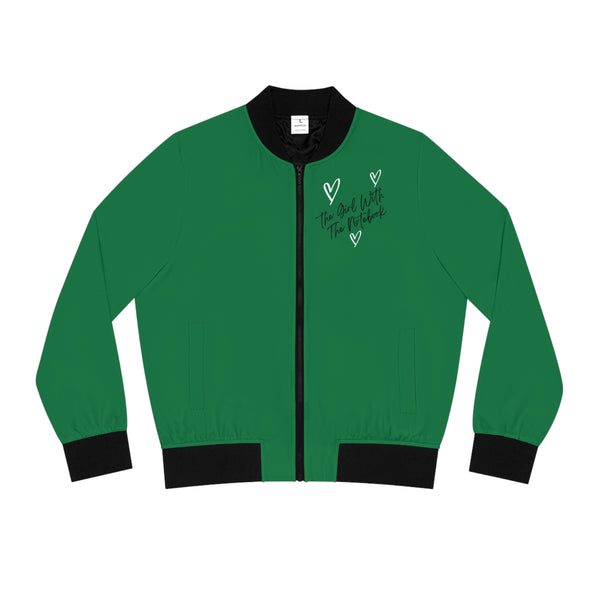 TGWTN Women's Bomber Jacket: White/Black | Dark Green