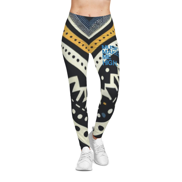 MMMH Leggings: Black Abstract | Blue