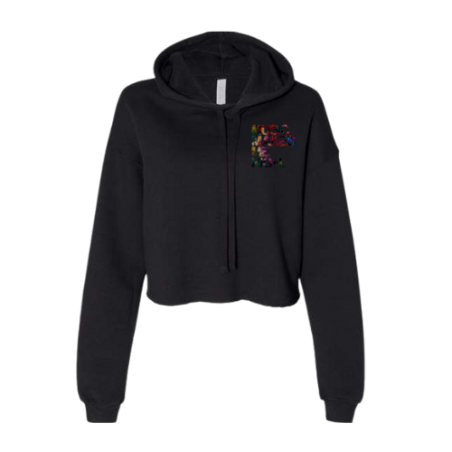 MMMH Cropped Hoodie: Black | Floral