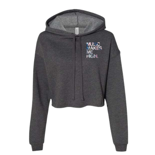 MMMH Cropped Hoodie: Dark Gray Heather | Flowers