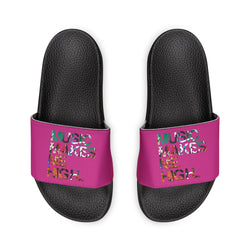 MMMH Unisex Slides: Pink/Black | Graffiti