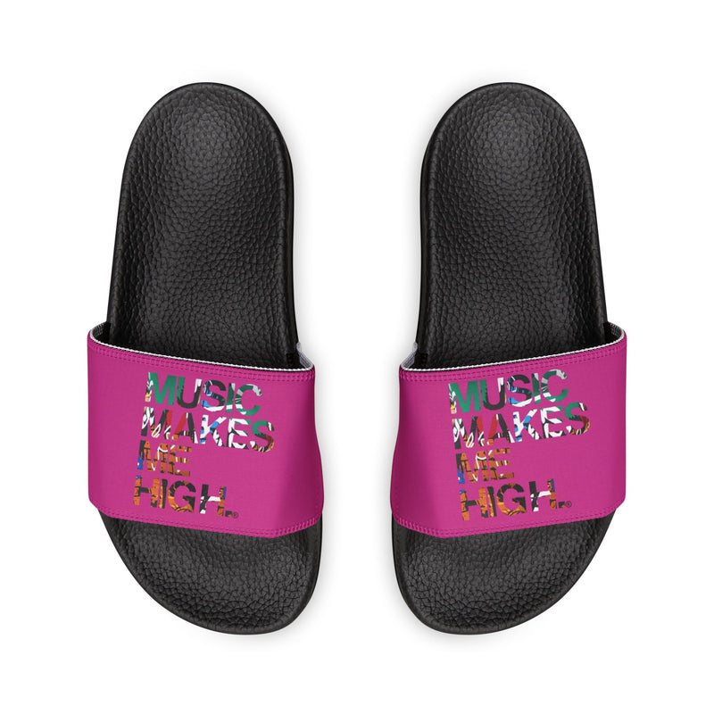 MMMH Unisex Slides: Pink/Black | Graffiti