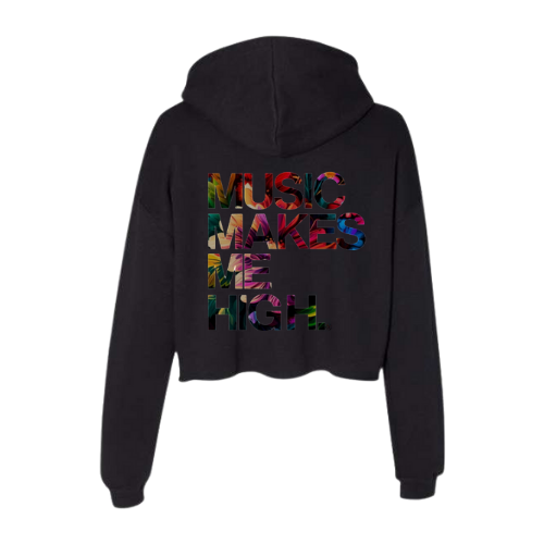 MMMH Cropped Hoodie: Black | Floral