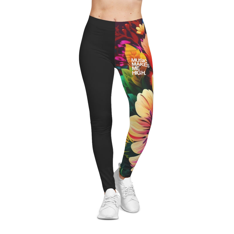 MMMH Leggings: Floral/Black | White