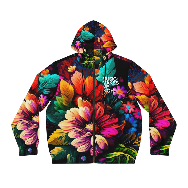 MMMH Unisex Zip Hoodie: Floral | White