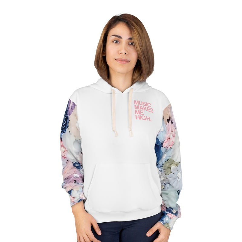 MMMH Unisex Hoodie: Flowers/White | Light Pink