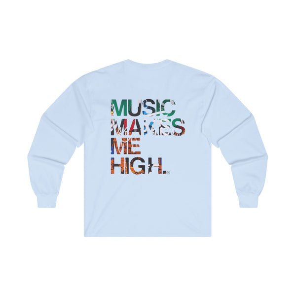 MMMH Unisex Long Sleeve Tee: Light Blue | Graffiti