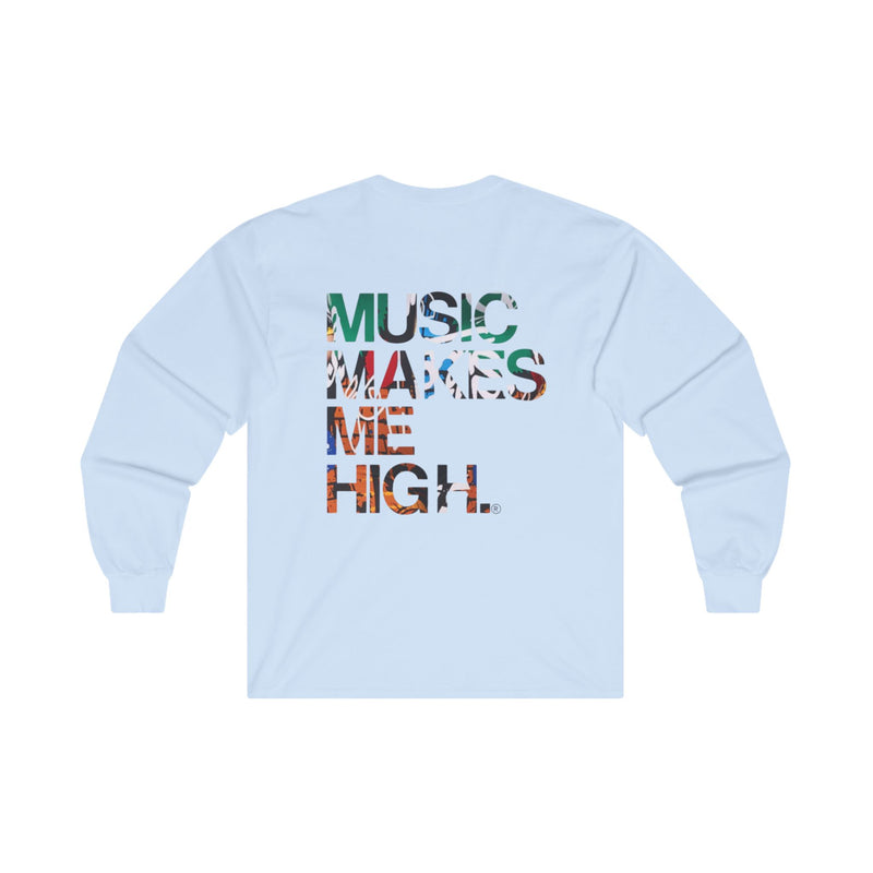 MMMH Unisex Long Sleeve Tee: Light Blue | Graffiti