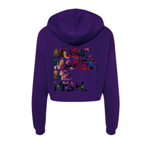 MMMH Cropped Hoodie: Purple | Floral