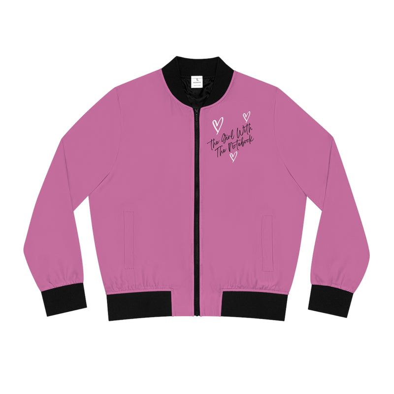 TGWTN Women's Bomber Jacket: White/Black | Light Pink