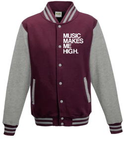 MMMH Unisex Letterman Jacket: Maroon/Gray | White