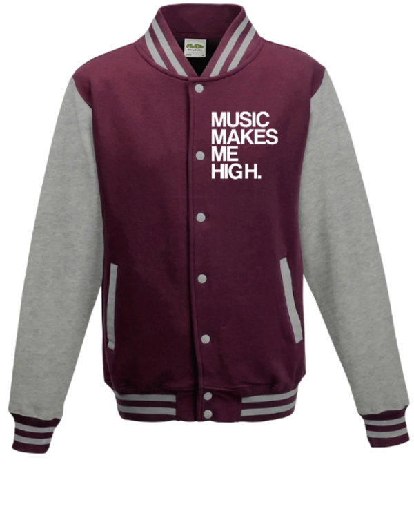 MMMH Unisex Letterman Jacket: Maroon/Gray | White