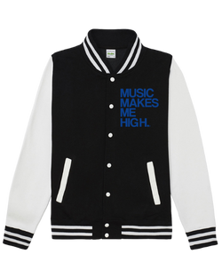 MMMH Unisex Letterman Jacket: Black/White | Blue