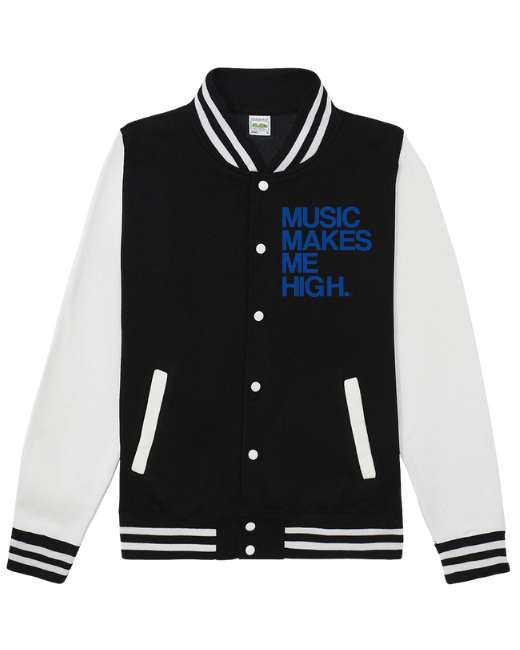 MMMH Unisex Letterman Jacket: Black/White | Blue