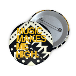 MMMH Round Pin: Black Abstract | Yellow