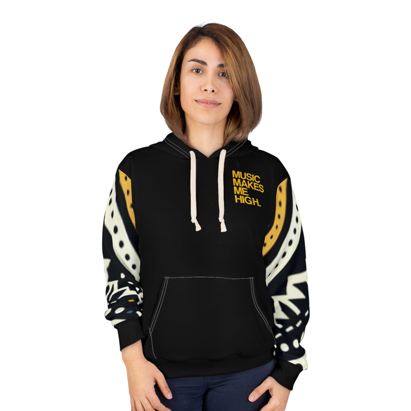 MMMH Unisex Hoodie: Black Abstract/Black | Yellow