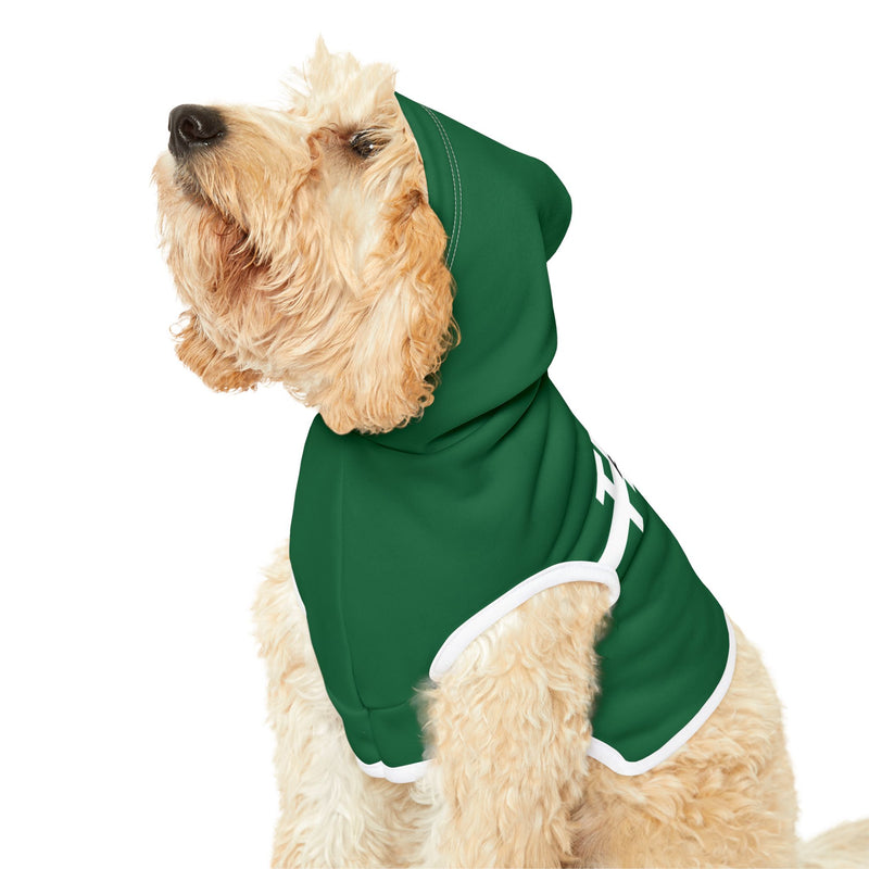 IJTT Pet Hoodie: AT Strike White | Kelly Green