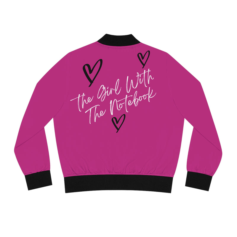 TGWTN Women's Bomber Jacket: Black/White | Pink