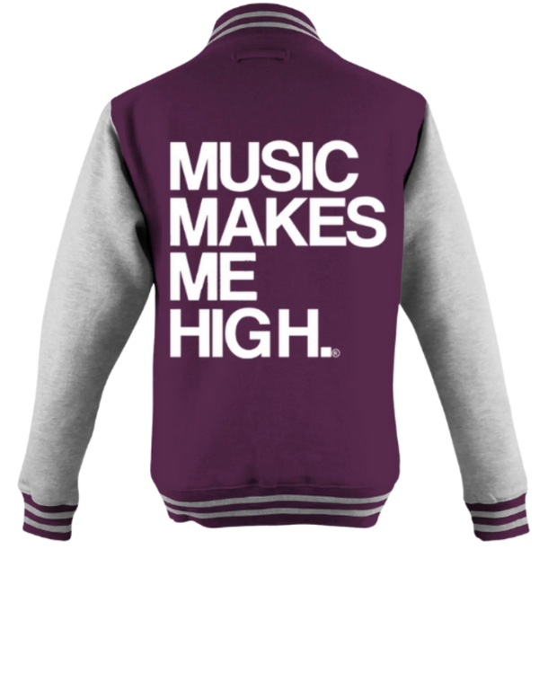 MMMH Unisex Letterman Jacket: Maroon/Gray | White