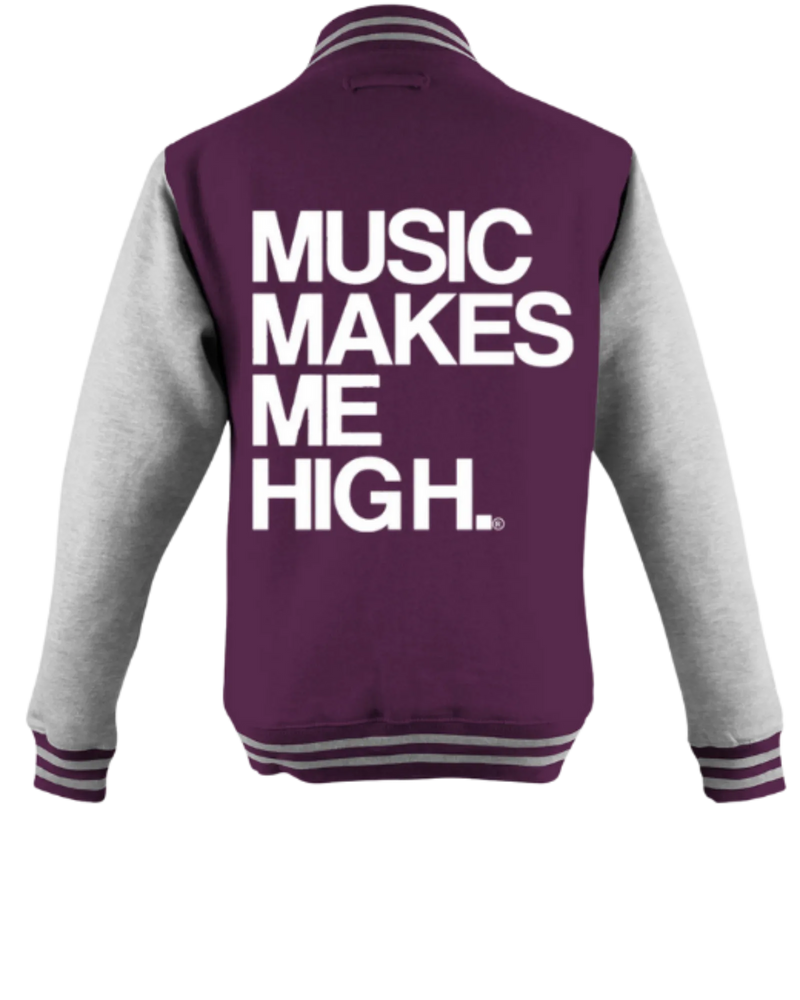 MMMH Unisex Letterman Jacket: Maroon/Gray | White