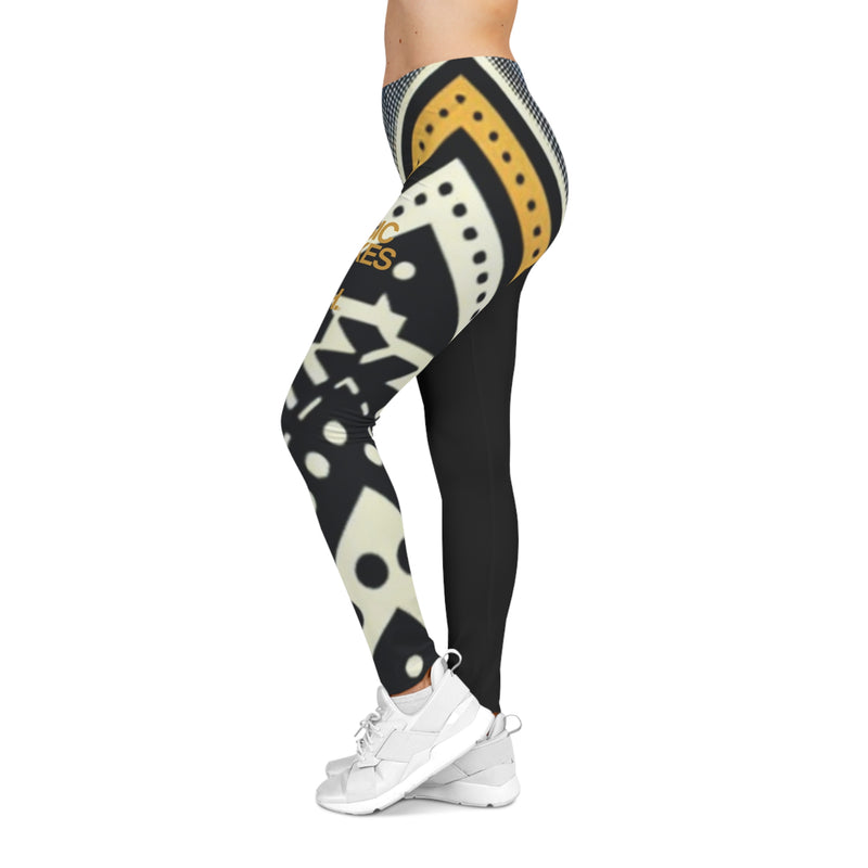 MMMH Leggings: Black Abstract/Black | Gold