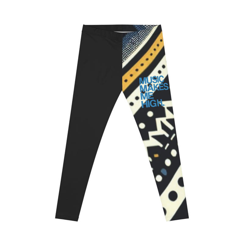 MMMH Leggings: Black Abstract/Black | Blue