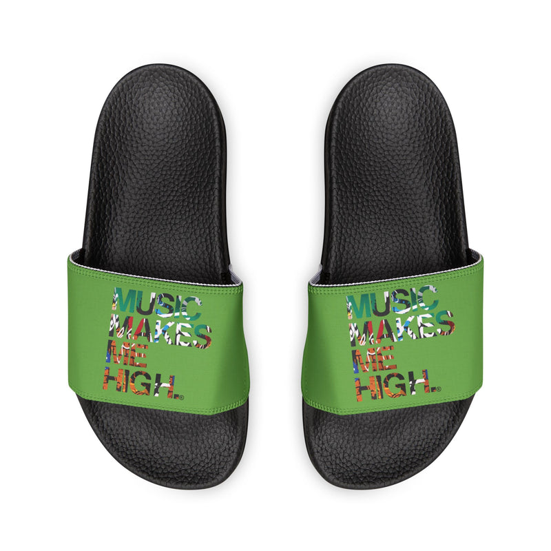 MMMH Unisex Slides: Green/Black | Graffiti