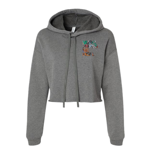 MMMH Cropped Hoodie: Deep Heather | Graffiti