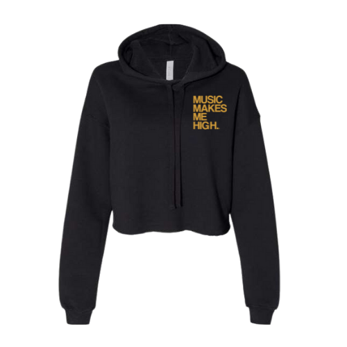 MMMH Cropped Hoodie: Black | Gold