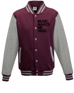 MMMH Unisex Letterman Jacket: Maroon/Gray | Black