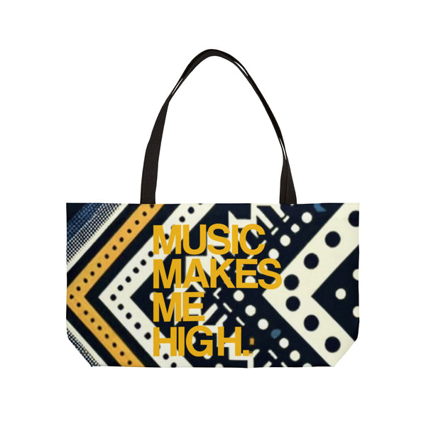 MMMH Weekender Bag (Black Handle): Black Abstract | Yellow