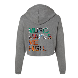 MMMH Cropped Hoodie: Deep Heather | Graffiti