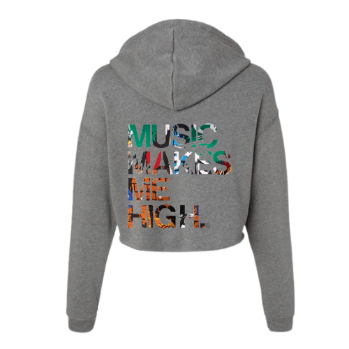 MMMH Cropped Hoodie: Deep Heather | Graffiti