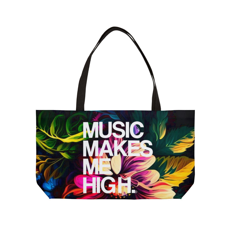 MMMH Weekender Bag (Black Handle): Floral | White