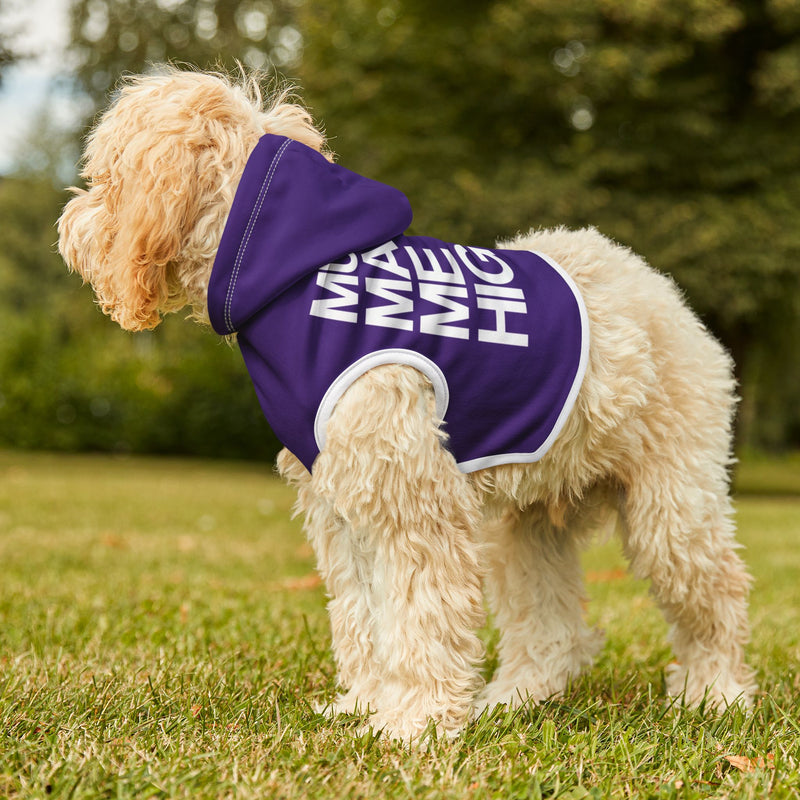 MMMH Pet Hoodie: Purple | White