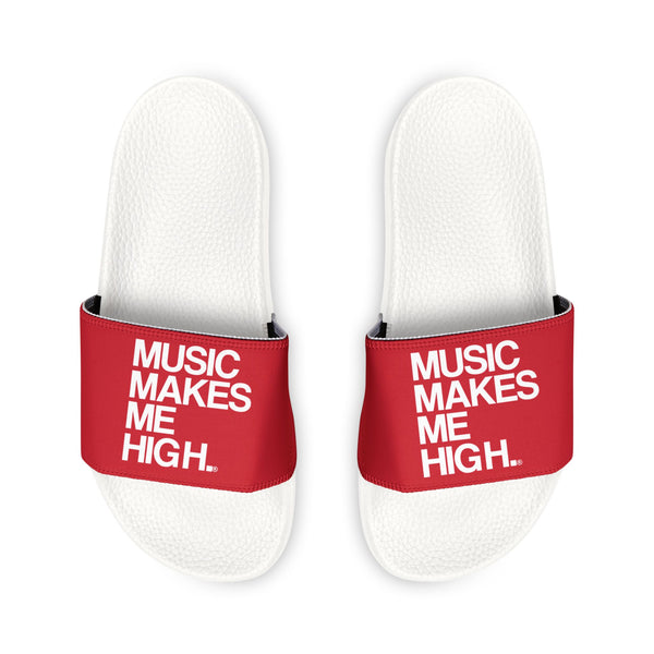 MMMH Unisex Slides: Dark Red/White | White