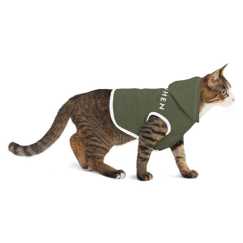 IJTT Pet Hoodie: AT Slash White | Military Green