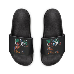 MMMH Unisex Slides: Black/Black| Graffiti