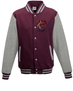 MMMH Unisex Letterman Jacket: Maroon/Gray | Floral