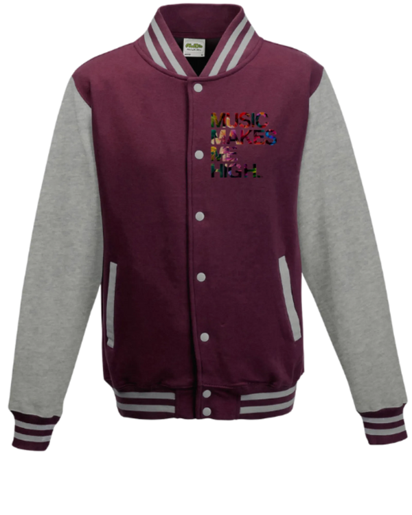 MMMH Unisex Letterman Jacket: Maroon/Gray | Floral