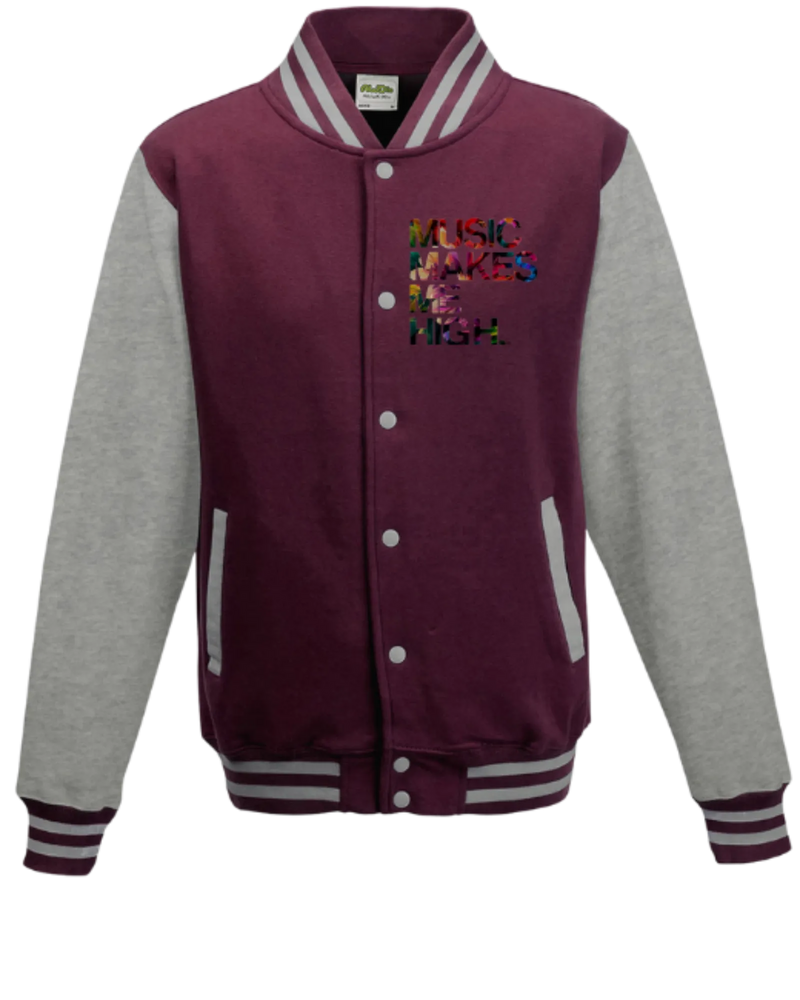 MMMH Unisex Letterman Jacket: Maroon/Gray | Floral