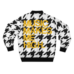 MMMH Unisex Bomber Jacket: Houndstooth | Yellow