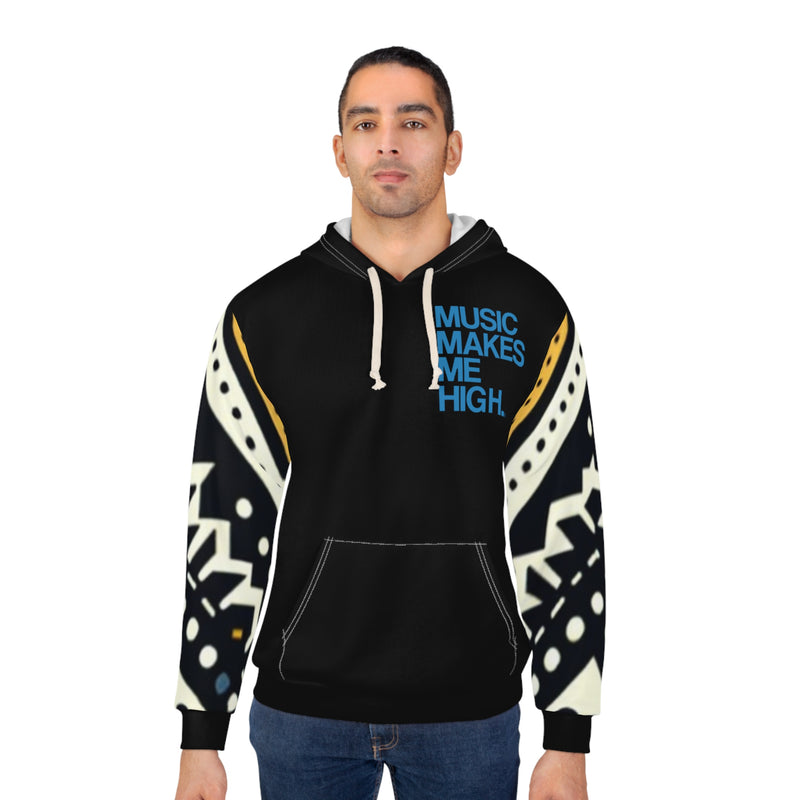 MMMH Unisex Hoodie: Black Abstract/Black | Blue