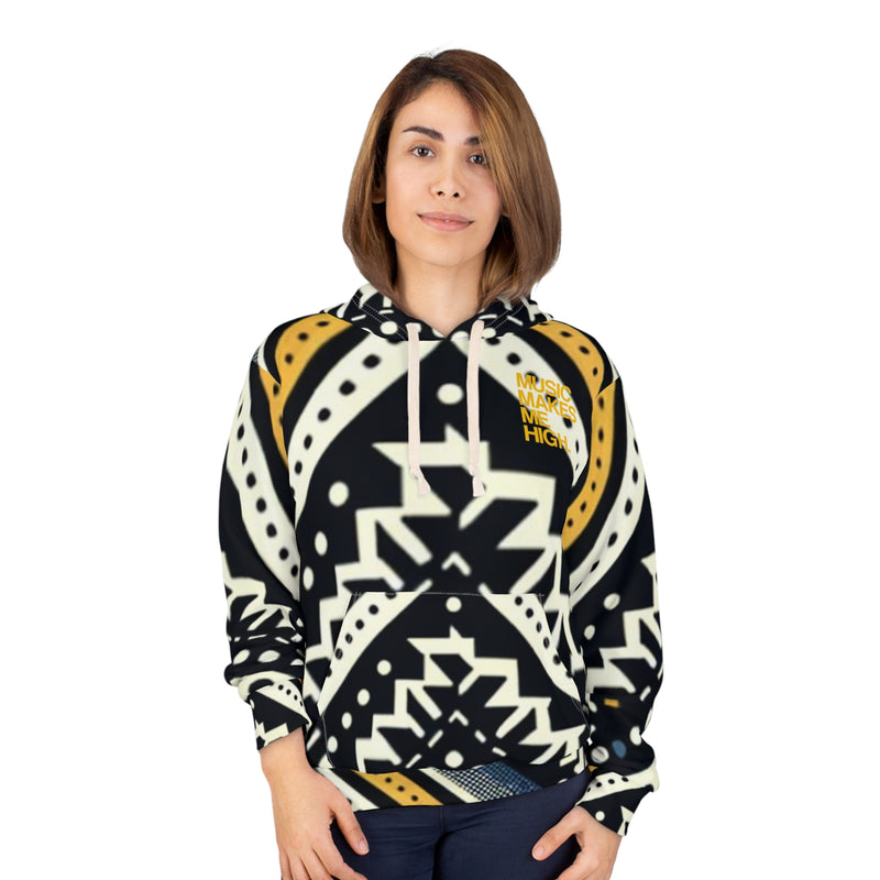 MMMH Unisex Hoodie: Black Abstract | Yellow