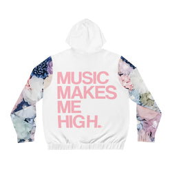 MMMH Unisex Zip Hoodie: Flowers/White | Light Pink