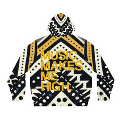 MMMH Unisex Zip Hoodie: Black Abstract | Yellow