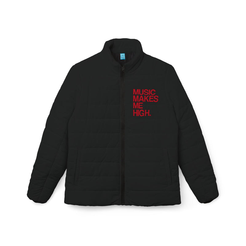 MMMH Women’s Puffer Jacket: Black | Red