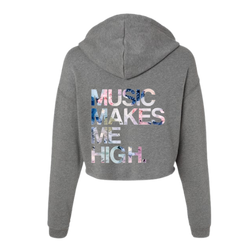 MMMH Cropped Hoodie: Deep Heather | Flowers